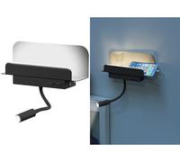 Carlo Milano Étagère murale avec lampe de lecture et port de chargement USB - Noir