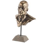 Carlo Milano Statuette décorative en résine aspect bronze - Buste d'homme
