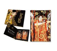 CARMANI - Plaque de verre rectangulaire décorative pour snack, plat de fete, noix, assiette de service imprimée avec la peinture «Hygieia» de Gustav Klimt 15x23cm