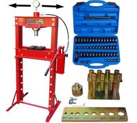 CARMAX Presse hydraulique d’Atelier 30T avec Double Pompe + kit de roulements 52 pièces + Broches 8 pièces