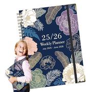 Carnet À Anneaux | Cahier Scolaire,Agenda Épais A5 Motif Juillet 2025 à Juin 2026 pour Croquis Journal Bullet Prise de Notes Études Droit Travail Recherche