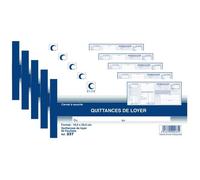 Carnet à souche - Elve - QUITTANCES DE LOYER - 105 x 245 mm - 50 Feuillets - Mixte