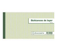 Carnet à souche quittances de loyer 13,5 x 18,5 cm - 50 feuillets - Format horizontal