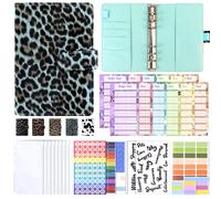 Carnet à spirale A6 à motif léopard créatif avec pochette zippée, planificateur