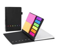 Carnet à Spirale avec Notes Colorées, Cahier Spirale avec Porte-Stylo (Stylo Non inclus) et Notes Autocollantes pour Étude et Bureau
