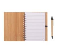 Carnet à Spirale en Bambou, Planification et Marquage, Usage Bureau | Papier Simple, Style Épuré, pour Étudiants et Personnels, Format Compact, Usage Quotidien