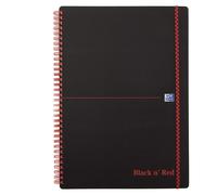 Carnet à spirales Office Black 'n Red A4 quadrillé 5 mm 70 feuilles 90 g/qm Paquet de 5