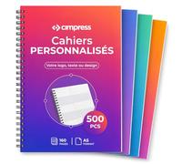 Carnet A5 personnalisable, logo ou texte, Planificateur, Lot de 500