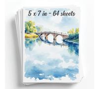 Carnet Aquarelle 300g Coton 12.7 x 17.8 cm - 64 Feuilles | Papier Pressé à Froid, sans Acide pour une Conservation Durable, Idéal Aussi avec Gouache, Acrylique ou Encre - 64 Pack