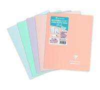 Cahier piqué Koverbook Blush 17x22cm 96 pages grands carreaux couverture polypropylène opaque bicolore Couleur aléatoire. - Assortis