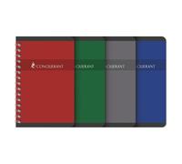 Carnet Conquérant 9x14cm petits carreaux 5mm 180 pages reliure spirale couverture carte recy coloris assortis