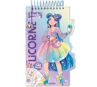 Carnet créatif Mode Academy Licorne (avec un bracelet): Avec 180 stickers
