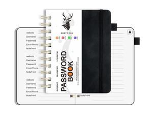 Carnet d'adresses à spirale B6 avec index, noir - Carnet contacts et numéros