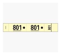 Carnet de 50 tickets vestiaires numérotés de 3 volets (dont 2 volets avec trous) - Format 20x3 cm - Jaune