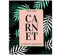 Carnet De Bord De L'enseignant 2020 2021: Organisateur Prof Des Ecoles 167 Pages Calendrier Vacances Scolaires Jours Fériés Emploi Du Temps Liste De Contacts Format 20,3 X 25,4 Cm