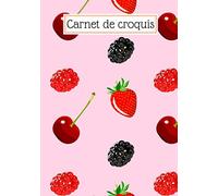 Carnet de croquis: Chier Fraise Cerise, Cahier de dessin, grand format pour dessin, peinture, aquarelle, création: 100 pages à remplir. Cahier de ... blanc idéal crayon de couleur, feutres.