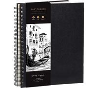 Carnet de croquis pour artistes, relié, format A4 - papier à dessin de haute qualité, 200 g/m² - grand carnet à spirales, destiné aux enfants comme aux professionnels pour les croquis et les esquisses