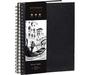 Carnet de croquis pour artistes, relié, format A4 - papier à dessin de haute qualité, 200 g/m² - grand carnet à spirales, destiné aux enfants comme aux professionnels pour les croquis et les esquisses