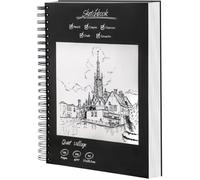Carnet de Dessin A4 Cahier de Dessin Premium,50 Feuilles/100 Pages,200g/m²Carnet de Croquis à Spirale,Carnet Aquarelle pour