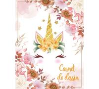 Carnet de dessin: Cahier de dessin Licorne A4 pour enfant | 100 Grandes Papiers Blancs Pour Dessin!