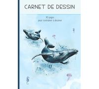 Carnet de dessin format A4 pour s'entrainer à dessiner: Cahier de croquis à couverture baleine