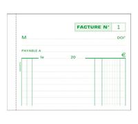 Carnet de facture Manifold Exacompta autocopiant 10,5 x 13,5 cm 50 pages double exemplaires