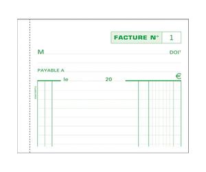 Carnet de facture Manifold Exacompta autocopiant 10,5 x 13,5 cm 50 pages double exemplaires
