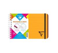 Carnet de fiches de révision Linicolor FRESH reliure intégrale 15,2x10,2 cm 50 fiches ligné 5 bandes de couleurs couverture plastique polypropyène rainuré - Orange