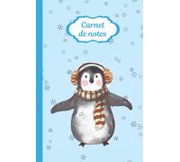 Carnet de notes ligné: 100 pages lignées - dessin à l'aquarelle d'un pingouin
