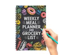 Carnet de planification des repas - Calendrier hebdomadaire lié à 100 pages - Planificateur de repas avec listes d'achats - Pour maman Lieu de travail École Université Gym