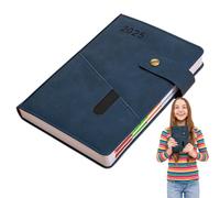 Carnet de planification d'événements - Journal d'activités 2025 en cuir synthétique - Couverture rigide, planificateur de 365 jours pour le travail, les horaires