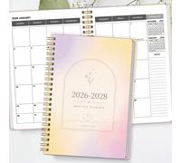 Carnet de planification hebdomadaire/mensuel unisexe, planificateur mensuel pour l'année académique 2026-2028, avec fonction de prise de notes, fournitures de bureau et de rentrée scolaire, cadeau pou
