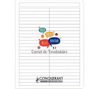 Carnet de vocabulaire 96 pages, format 17 x 22 cm CONQUERANT