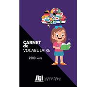 Carnet de Vocabulaire: v1-5 Avec Index Cahier ligné à remplir | doublé deux colonnes | 100 pages 2500 mots | format A5 15,24cm x 22,86cm | fond violet ... bulle drapeaux anglais allemand russe italien