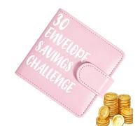 Carnet d'épargne A8 avec 30 enveloppes - Mini planificateur budgétaire - Reliure d'argent en cuir synthétique avec fermeture magnétique et compartiments pour notes - Planificateur financier portable