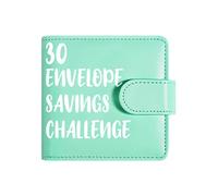 Carnet d'épargne A8 avec 30 enveloppes - Mini planificateur budgétaire - Reliure d'argent en cuir synthétique avec fermeture magnétique et compartiments pour notes - Planificateur financier portable