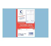 Carnet elve factures/devis pour auto-entrepreneurs 21x14cm 50 duplis