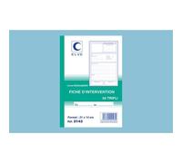 Carnet elve fiches intervention 21x14cm 50 feuillets numérotés en tripli original + 2 duplicata