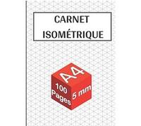 Carnet isométrique - Papier de dessin en perspective - 100 pages - 5 mm - Format A4