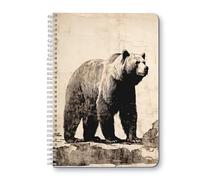 Carnet ligné à spirales double fil pour collège et fournitures de bureau, 14,50 x 21 cm - Ours