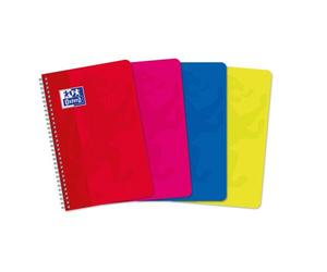 Carnet Oxford Color Life 11x17cm grands carreaux Seyès 100 pages reliure spirale couverture carte coloris assortis