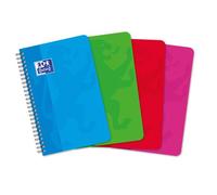Carnet Oxford Color Life 9x14cm petits carreaux 5mm 100 pages reliure spirale couverture carte coloris assortis
