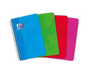 Carnet Oxford Color Life 9x14cm petits carreaux 5mm 100 pages reliure spirale couverture carte coloris assortis