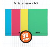 Clairefontaine Carnet Polypro 90x140 96 pages Petits carreaux 5x5 Assortiment