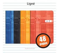 Clairefontaine 3688C Un Répertoire Alphabétique Agrafé - A5 14,8x21 cm - 96 Pages Lignées - Papier Blanc 90 g - Couverture Carte Pelliculée Couleur Aléatoire