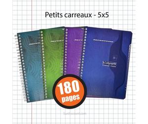 Carnet Répertoire Spirale 148x210 Petits Carreaux 5x5 100p Calligraphe