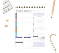 Carnet Semainier | Anneau Organiseur Horaire de Travail Illimité | Agenda Semainier,pour Bureau Étudiant Étudiant Maison Salon Cuisine École