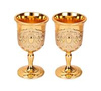 carotoe 2 pièces élégant verre à vin en métal gravé gobelet avec des motifs de fleurs européennes verres à shot pour la maison et la fête Elegant Party Shot Glasses