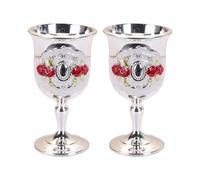 carotoe 2 pièces élégant verre à vin en métal gravé gobelet avec des motifs de fleurs européennes verres à shot pour la maison et la fête Elegant Party Shot Glasses