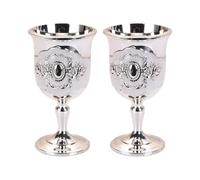 carotoe 2 pièces élégant verre à vin en métal gravé gobelet avec des motifs de fleurs européennes verres à shot pour la maison et la fête Elegant Party Shot Glasses